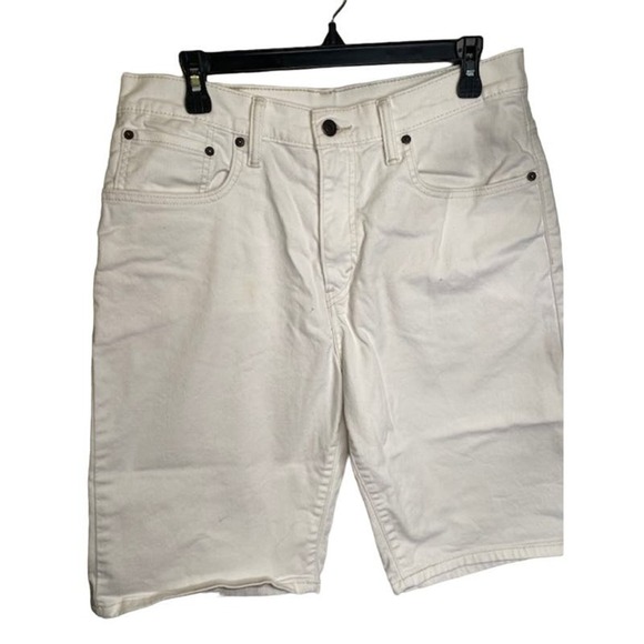 Levi's 569 Mens 32 White Denim Cotton Elastine Bermuda Shorts - Picture 1 of 5